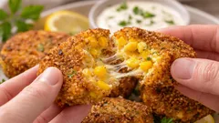 O que preparar com 2 ovos e uma lata de milho: croquetes crocantes em 12 minutos